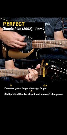 18K views · 270 reactions | Perfect - Simple Plan (2002) - Easy Guitar Chords Tutorial with Lyrics Part 2 SHORTS REELS | Doc OTEP Studio | Facebook
