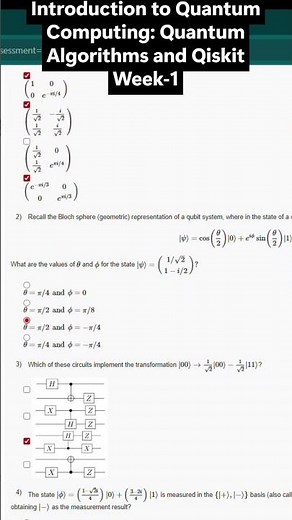 NPTEL Introduction to Quantum Computing: Quantum Algorithms and Qiskit Week 1 Assignment Answers