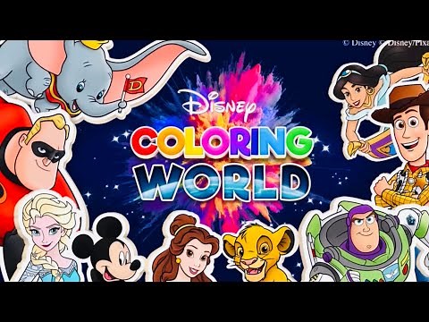 Disney Coloring World-Color & play games for kids - Gameplay Walkthrough Part-1(iOS,Android) #disney