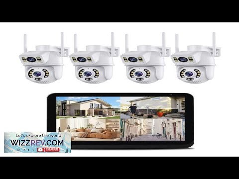 Sistema de cmaras de seguridad Guudgo 4CH 6MP 4K con monitor inalmbrico