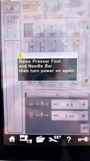 Fixing error message on Janome / Elna sewing machine🫡 “Raise Presser Foot then Needle Bar then turn power on again” #quilting #sewing #embroidery #janome #elna #takingcareofbusiness #qlcfamily | Quilts Like Crazy