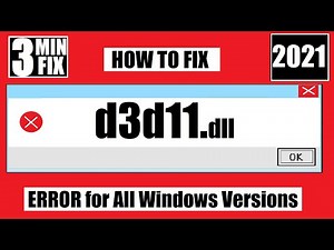 [𝟚𝟘𝟚𝟙] How To Fix d3d11.dll Missing/Not Found Error Windows 10 32 bit/64 bit 🅽🅴🆆