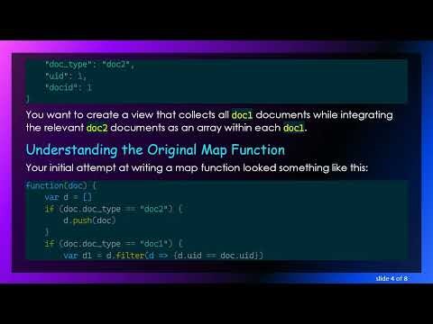 How to Write a Map Function in CouchDB to Insert Documents into Arrays