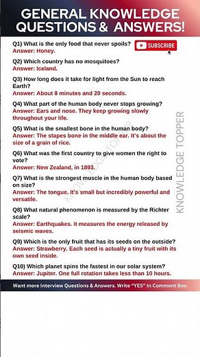 GENERAL KNOWLEDGE QUESTIONS AND ANSWERS | GK QUESTIONS AND ANSWERS