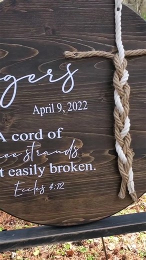 A Cord of Three Strands Wedding Sign: Round Unity Ceremony, Personalized - Etsy
