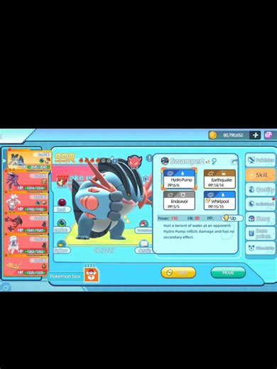 My pokemon team || best moves setup for swampert #pokemon #shorts #pokemonmoves