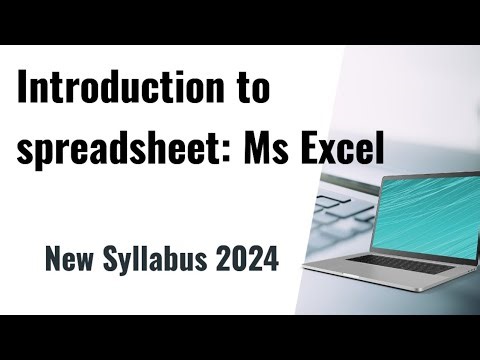 Introduction to spreadsheet|Ms Excel|creating saving and editing a workbook