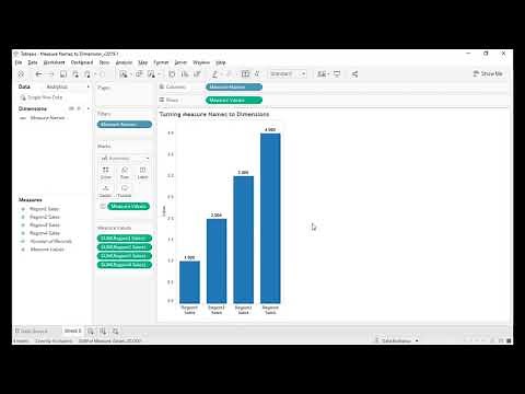 Turning Measure Names into Dimension in Tableau