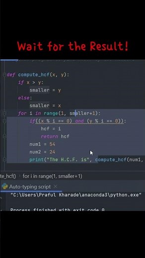 How to write a Python program to find the HCF or GCD 🐍 #python