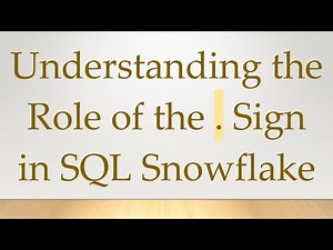Understanding the Role of the . Sign in SQL Snowflake