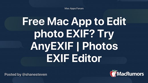 Free Mac App to Edit photo EXIF? Try AnyEXIF | Photos EXIF Editor
