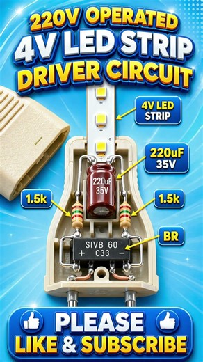 4V LED Strip Driver from 220V AC | Simple & Powerful Circuit Explained