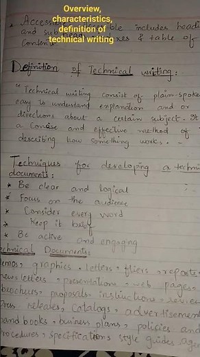 overview, definition and characteristics of technical writing