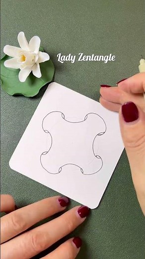 Easy swirl Zentangle tangle pattern for beginners /Drawing step by step