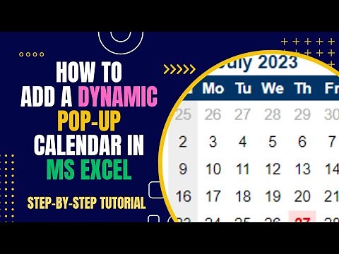 How to add a Dynamic & Interactvie Pop-up Calendar in MS Excel (Step-by-Step Tutorial)