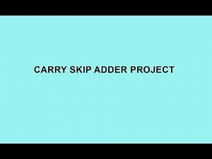 Carry Skip Adder-Takeoff Projects
