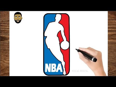 How To Draw NBA Logo / Step by step drawing