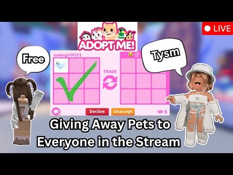 This Stream Gives FREE PETS to Viewers… Don’t Miss It! | Adopt Me LIVE #adoptme #free
