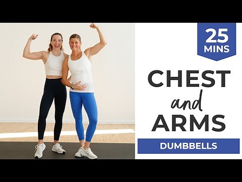 25-Minute Chest + Arms Workout At Home (Upper Body with Dumbbells)