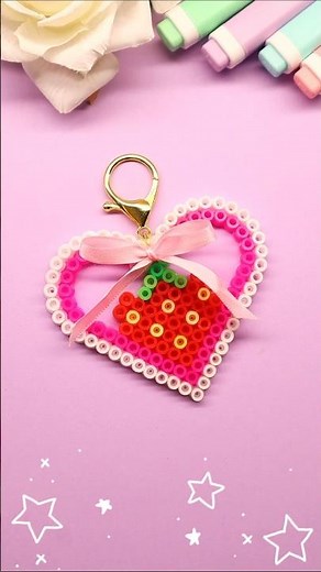 DIY Heart Keychain 💗- Easy Craft | Cute Gift Idea #shorts #diy #craft #artandcraft