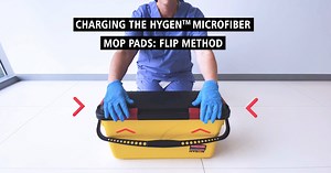 Oversaturating your mop pads will make for operational inefficiencies in your flat mopping system. Avoid this, and mop effectively, by properly preparing your HYGEN™ Microfiber Charging Bucket: https://bit.ly/37a2QMm #microfiber #commercialcleaning | Rubbermaid Commercial Products