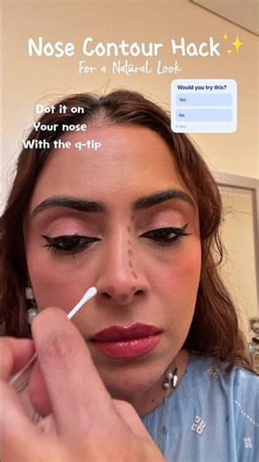 Nose Contour Hack with a q-tip for Beginners ✨