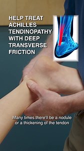 Help Treat Achilles Tendinopathy With Deep Transverse Friction 👉 Achilles tendinopathy is a condition characterized by pain, swelling, and impaired function of the Achilles tendon. 👉 The condition can lead to difficulty walking, running, or participating in usual activities, causing frustration, loss of motivation, and emotional distress. 👉 Deep transverse friction massage is a therapeutic technique that involves applying deep, crosswise pressure to the affected tendon, which can help break d