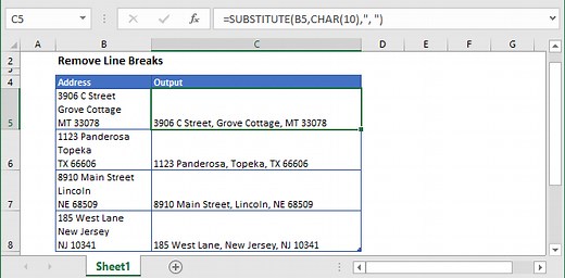 Remove Line Breaks In Excel & Google Sheets
