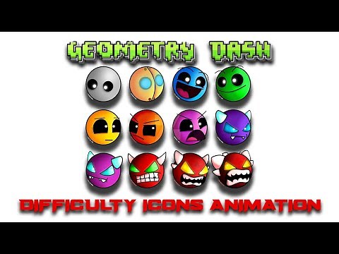 ALL DIFFICULTY FACES ANIMATION // Geometry Dash 2.2