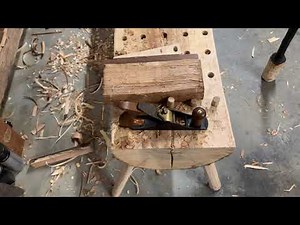 Basic green wood planing on the Roman workbench