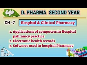 Application of computer in hospital pharmacy | CH-7 | Hospital Pharmacy | D.Pharm second year