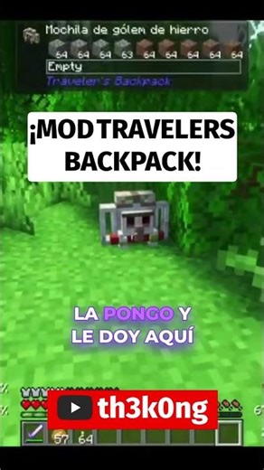 mod travelers backpack #minecraft #th3k0ng #juegos