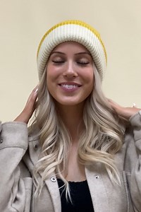 Basic Knit Two Tone Beanie