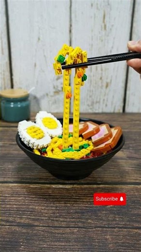 Bowl to Build: A LEGO RAMEN Recipe inspired by Ponyo Studio Ghibli! #lego #legocake #satisfyingvideo