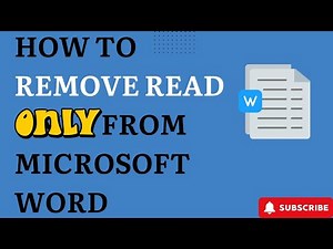 How To Remove Read Only From Microsoft Word