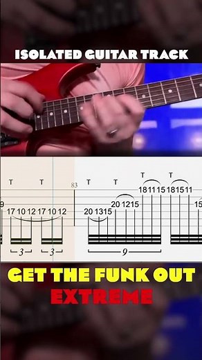 Nuno is absolutely crazy. Isolated guitar solo + tab of Extreme - Get the Funk Out