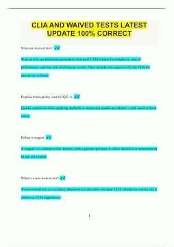 CLIA AND WAIVED TESTS LATEST UPDATE 100 CORRECT3371