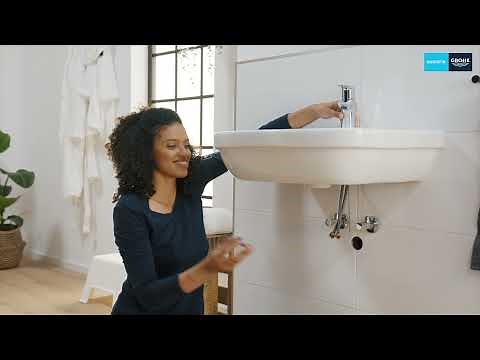 Easy installation with GROHE QuickFix for your basin tap with pop-up waste set