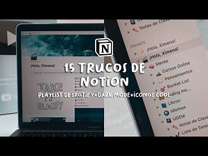 15 TRUCOS y TIPS para NOTION 📚 l playlist de Spotify, íconos minimalistas, dark mode