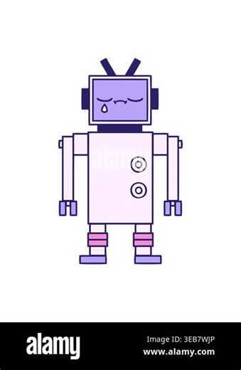 shivering motion animation of cartoon of a robot illustration Stock Video Footage - Alamy