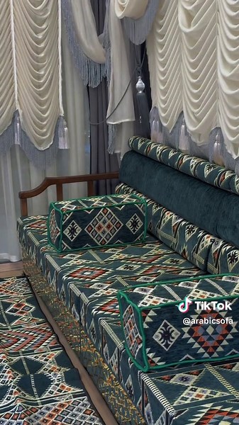 This model offers a clean, premium look that fits beautifully into modern and traditional spaces. It is a comfortable, well-crafted sofa that brings both style and harmony to any home ☘️ The embroidery details complement the color perfectly and give the piece a refined character 🎨 📎Arabicsofa.com #green #livingroomdecor #new
