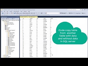 Code copy table from another Table with data and without data in SQL server