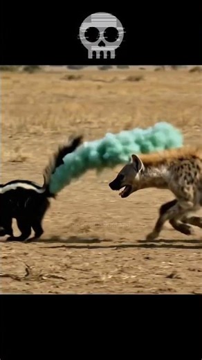 Skunk Farts – Hyenas Instantly Regret Everything 😂 #skunks #hyenas #fart #wildlifeencounters #wild