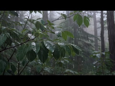 Ultimate Heavy Rain Sounds in the Forest for Deep Stress Relief and Peaceful Sleep All Night Long
