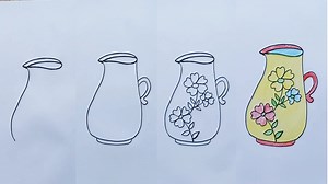 14K views · 115 reactions | How to draw a jug easy for kids | Beautiful water jug drawing | Priyanka creative guru | Facebook