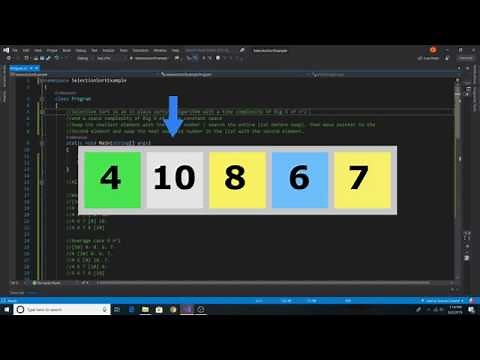 Selection Sort implemented in C#