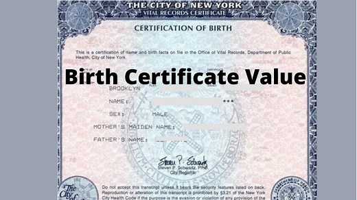 Birth Certificate Value Step by Step