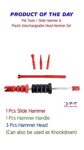 pdrtool.net on Instagram: "*PDR Tools Slide Hammer & Plastic Interchangeable Head Hammer Set* This combo set includes a *slide hammer* for powerful glue pulling and a *plastic head hammer* with interchangeable tips for precision knockdown work. Built for versatility and control, it's ideal for tackling a wide range of dents during paintless dent repair. ✅ Slide hammer for strong pulling force ✅ Plastic hammer with multiple interchangeable heads ✅ Durable, lightweight, and easy to handle ✅ Perfec
