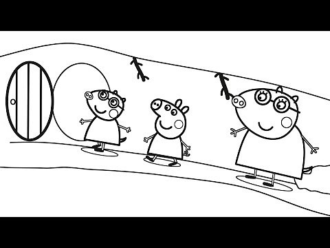 Coloring Peppa Pig Visit Molly Mole's House | Coloring Page & Learn Colors for children