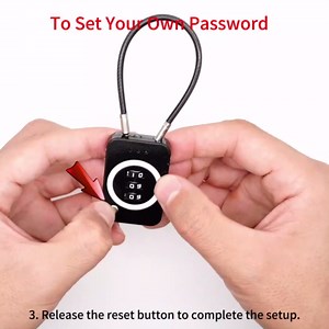 3 Digit Combination Padlock with Cable, Luggage, Backpack Zipper Locks, Small Padlock with Code, Travel Safe Combo Cable Pad Lock for Suitcase, School Locker, Cabinet (Non-Luminous, White)
